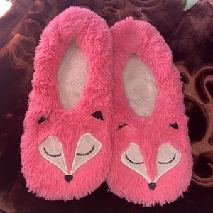 pink fox slippers